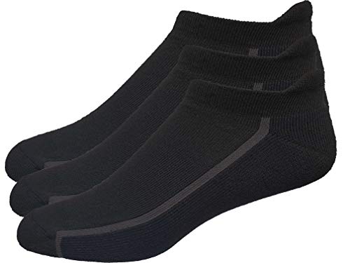 High Falls Footwear Mens 3-Pack No Show Tab Golf Socks (X-Large, Black) #TOP2