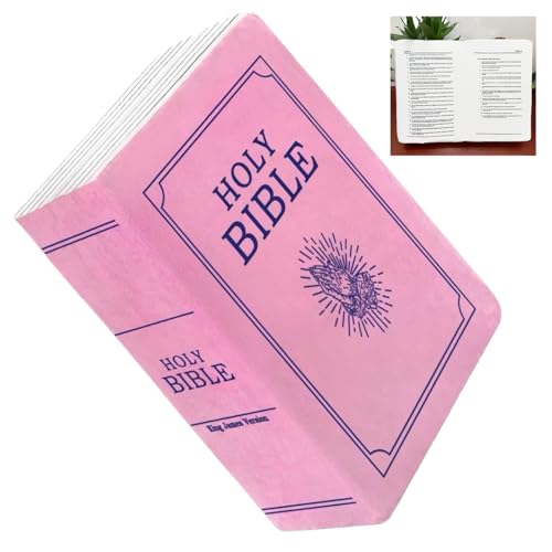 Bible Pillow,13x8.8x4 Inches,Bible Pillow Book Plush That Opens, for Kids Adults Christian Gifts, Decoration for Bedrooms, Living Rooms (Pink)