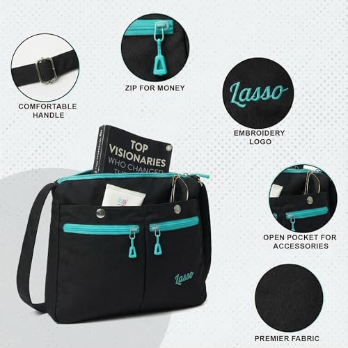 Image of Lasso Sling Bag For Women with Adjustable Strap Stylish Ladies Crossbody Polyester Sling Bag for Office, Causal, Travel & College | 7L Capacity & front double Pockets
