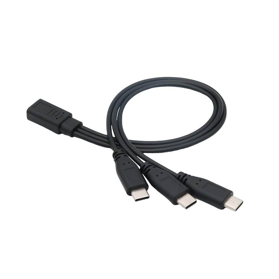 SSSUWP 1-to-3 USB C Splitter Charging Cable, 3-in-1 Type-C Extension Charger Cord 11 inches Charging ONLY (2) - image 4
