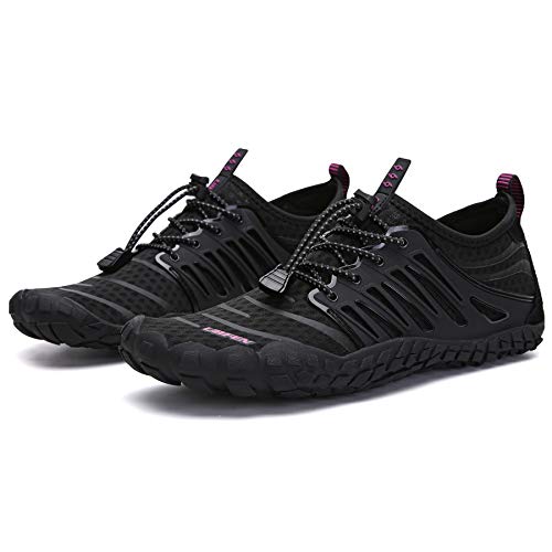 Image of UBFEN Water Shoes for Men Women Quick Dry Swim Aqua Socks | Lightweight Barefoot-style Fit, Rubber Sole, Hiking, Fishing, Kayaking, Beach, Pool, Boating, Diving And Water-to-land Wear