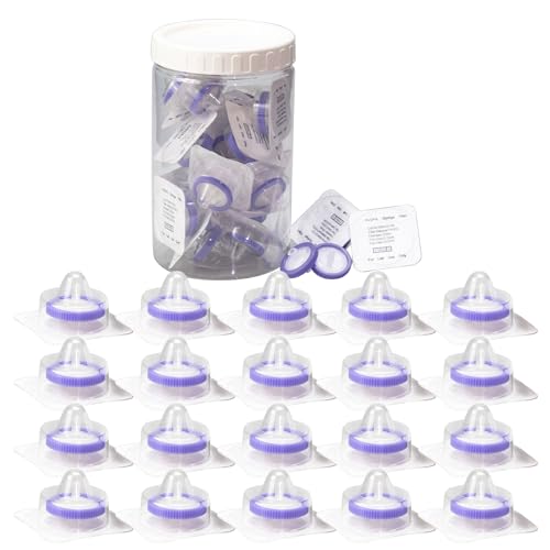 Image of Sterilized Syringe Filter PVDF 20 Pack, 0.22 um Pore Size, 25 mm Membrane Diameter, Hydrophilic Filtration Sterile Packed Individually