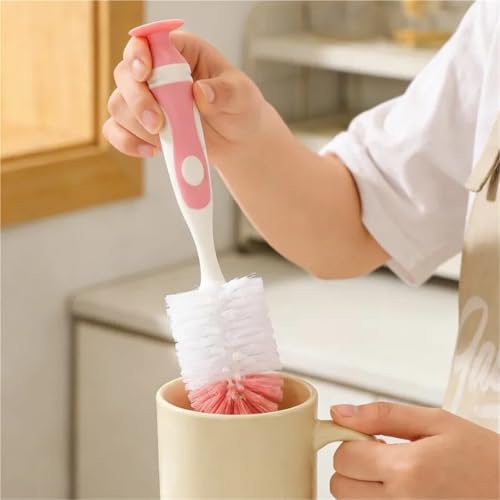Brosse pour biberons et tasses à long manche rotatif - Lot multicolore - 7