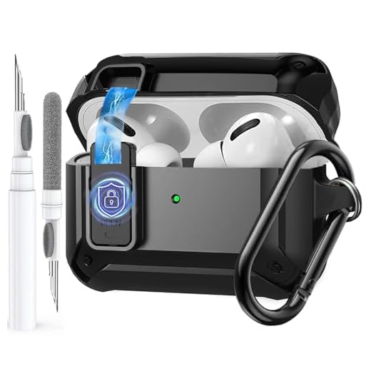 Olytop for Airpods Pro 3 Case with Magnetic Automatic Lock, Rugged Apple Airpods Pro 3rd Generation Cover 2025, Armor Shockproof iPod Pro3 Gen Protective Hard Shell with Carabiner&Cleaner kit, Black