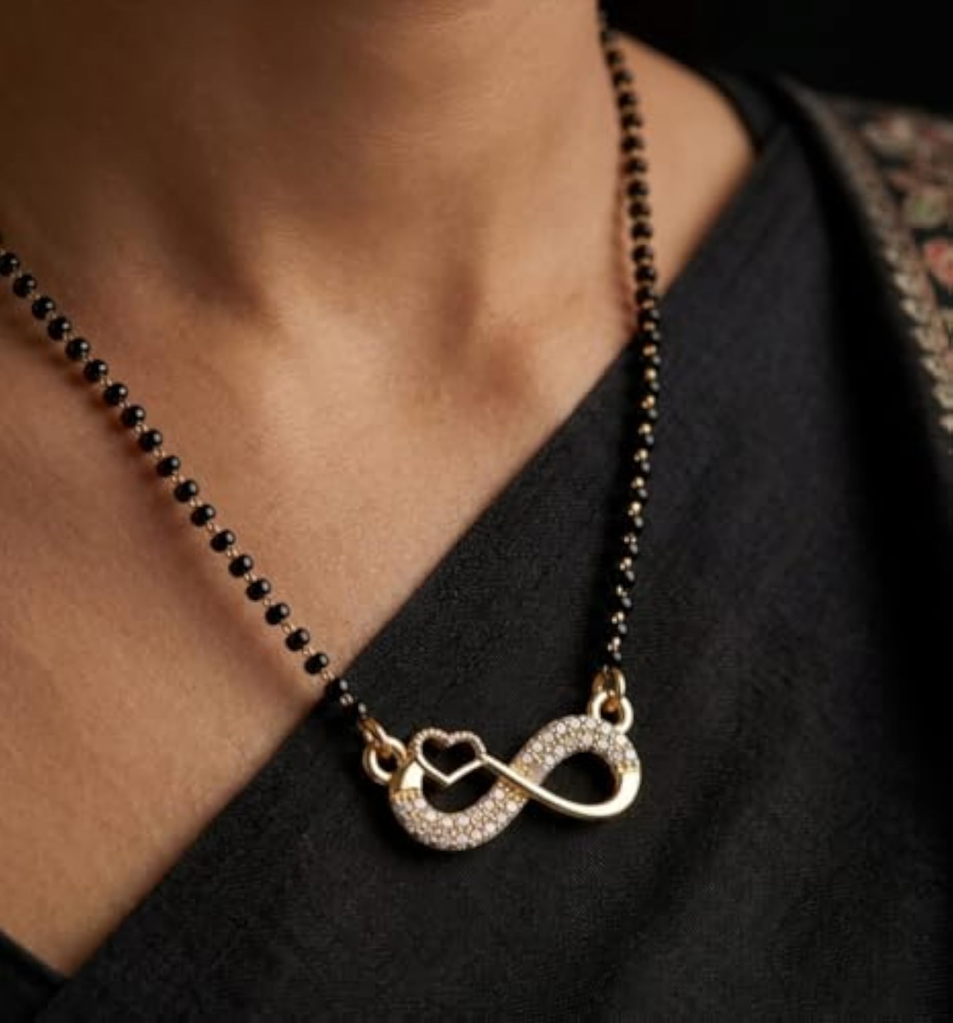 Traditional Gold Plated Mangalsutra Necklace with Designer Pendant