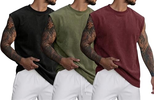 Image of RodZen Mens Polyester Tank Tops Sleeveless Round Neck T-Shirt for Gym, Running and Outdoor