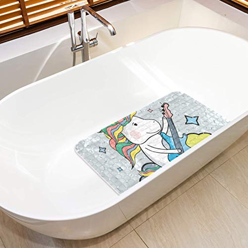 Alfombrilla de bañera unicornio para baños infantiles con suelo de mármol 6