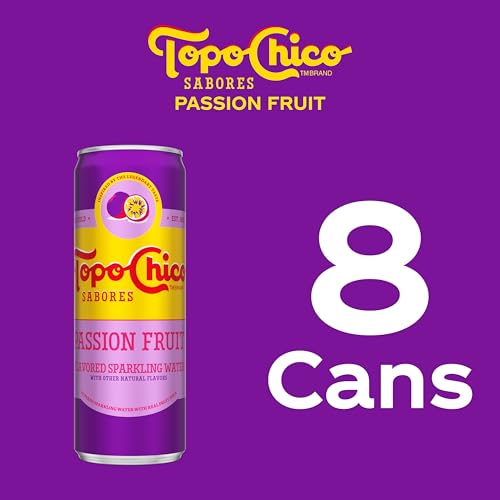 Image of Topo Chico Sabores Passionfruit Flavored Sparkling Water, 12 fl oz, 8 Pack
