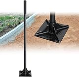 Tamper Tool Heavy Duty, 8x8 Inch Hand Steel Tamper Tool with 59 Inch Handle, Garden Ground Tamper for Leveling Soil, Gravel, Asphalt, Driveway