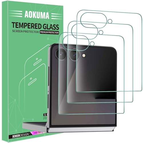 AOKUMA Tempered Glass for Samsung Galaxy Z Flip7/Z Flip7 5G Screen Protector [3 Pack] Premium Quality Guard Film Case Friendly Shatterproof Shockproof Scratchproof Oilproof