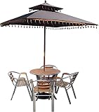 Ampliamente aplicable: la sombrilla de patio con un diseño elegante, es perfecta y esencial para el verano o los días soleados para protegerse del sol, se aplica al patio, la playa, la plaza, el jardín y las tiendas del patio como cafetería, restaurante, piscina.