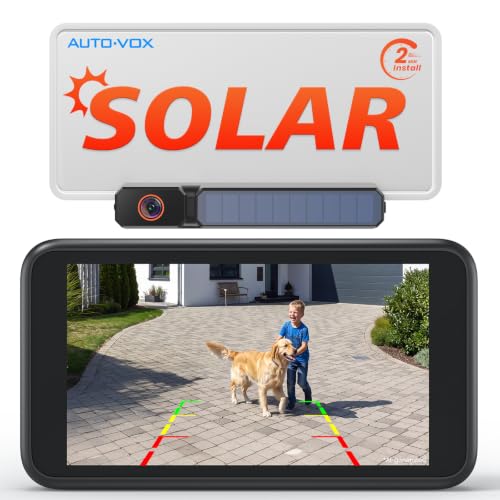 AUTO-VOX Solar Wireless Backup Camera, 2 Minute DIY Install, 5' Monitor
