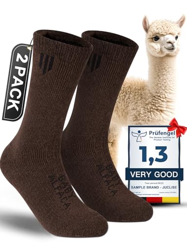 Alpaca Wool Crew Socks Men and Women,Thick Thermal Winter Cold Weather Hunting Hiking,Moisture Wicking Cushioned
