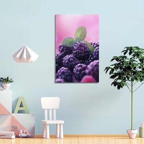 Poster mural fruits mûres menthe décoration suspendue moderne 20x30