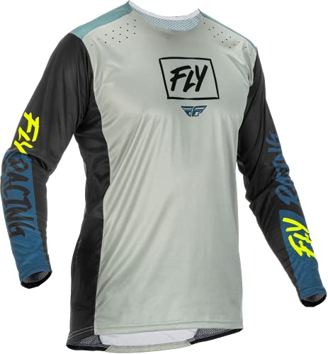 Image of Fly Racing 2022 Lite Jersey (Grey/Teal/Hi-Vis, Medium)