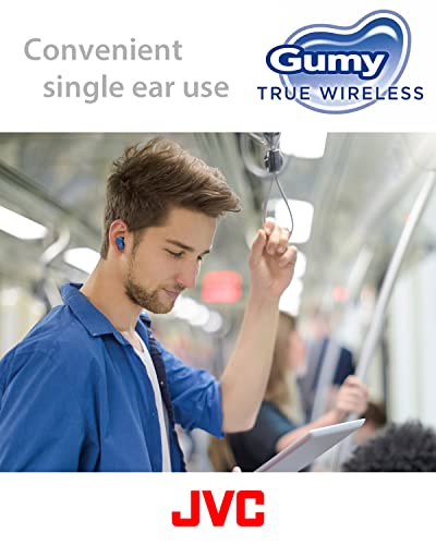 Image of JVC Gumy True Wireless Earbuds, Bluetooth 5.3, Charging Case, 24-Hour Playback, IPX4 Water Resistant, Comfortable Secure Fit with XS /S /M /L Earpieces, Built-in Mic for Calls, iPhone /Android /PC - HAA7T2