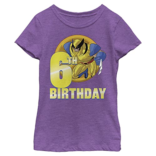 T-shirt anniversaire 6 ans Marvel fille XL couleur Pur Berry pour la fête