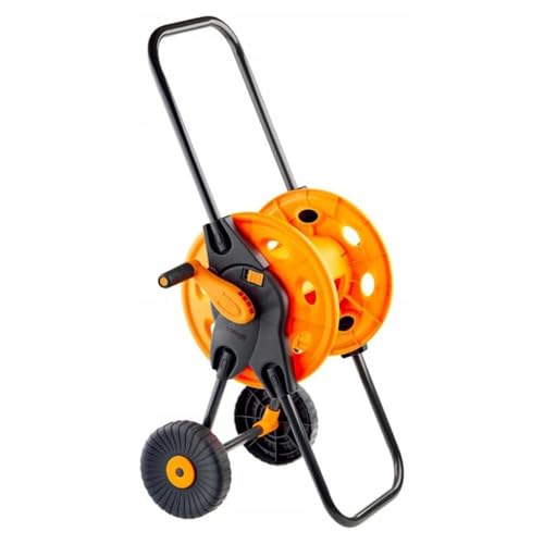 Schmith Schlauchwagen fur Gartenschlauch - Schlauchwagen ohne Schlauch aus Korrosionsbeständigen Materialien, Schlauchhalter Gartenschlauch Trommel 1/2 FEST mit Rollen