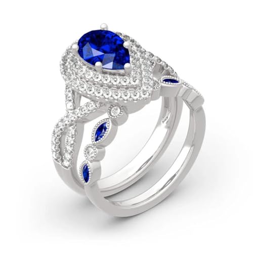 Anneaux ring bijoux femmes hommes en argent avec pierres bleues