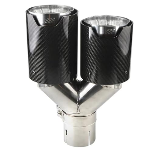 Tuyau arrière voiture carbone brillant et acier inoxydable décoratif