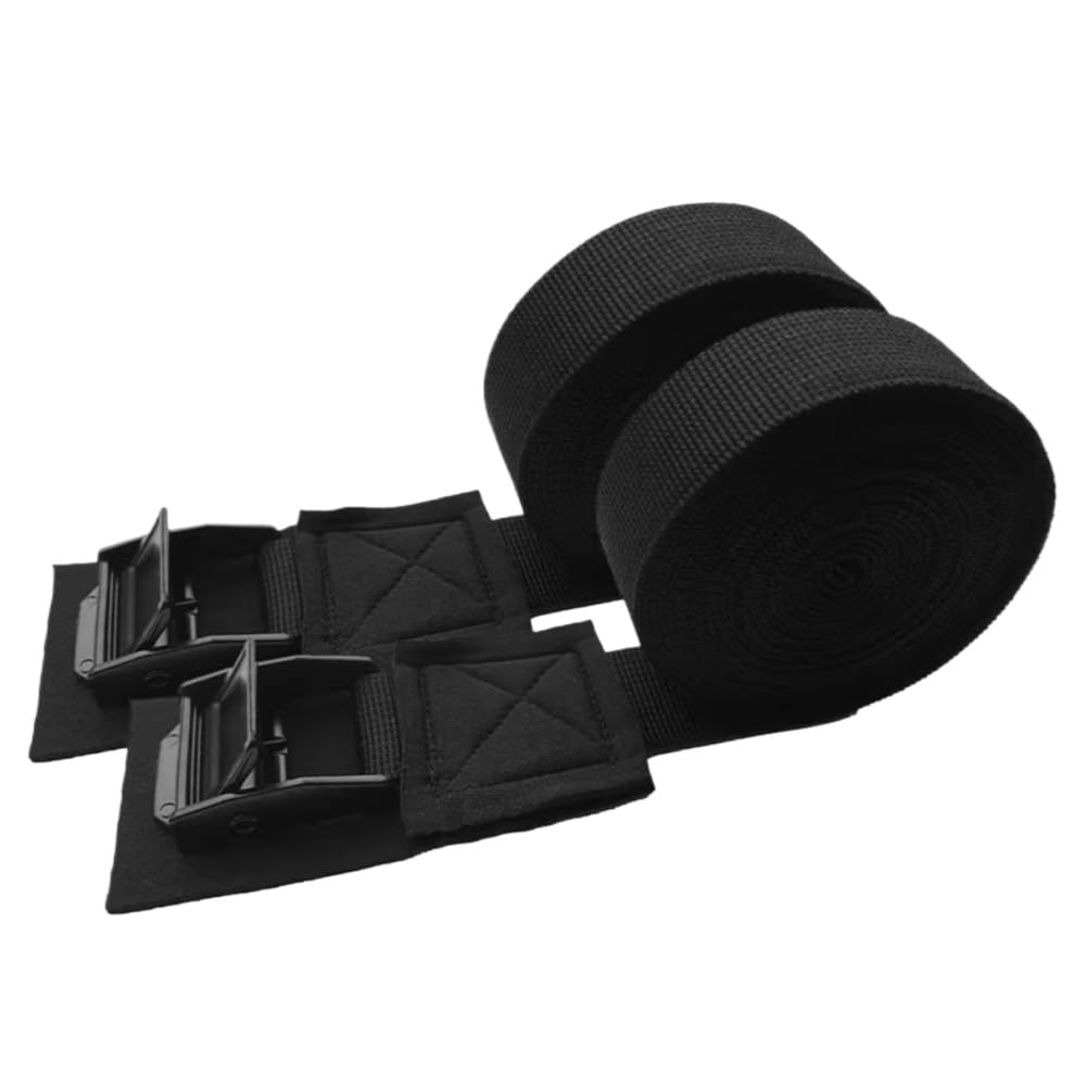 2 cinghie nere da legare 2/3/4/5 m x 2,5 cm con fibbia in metallo(5M)