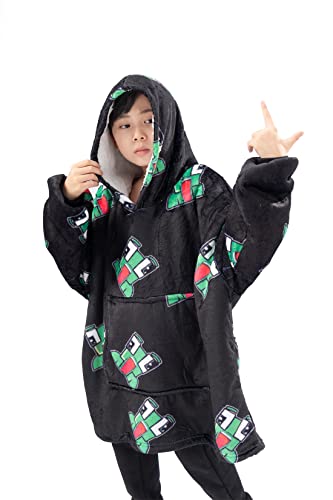 DYWPYCLQ Bambini Ragazzi Felpa con cappuccio Felpe Ragazze Moda YouTube Gioco cartone animato Abbigliamento Peluche Pullover 6-12 anni, Stile 1, Taglia Unica