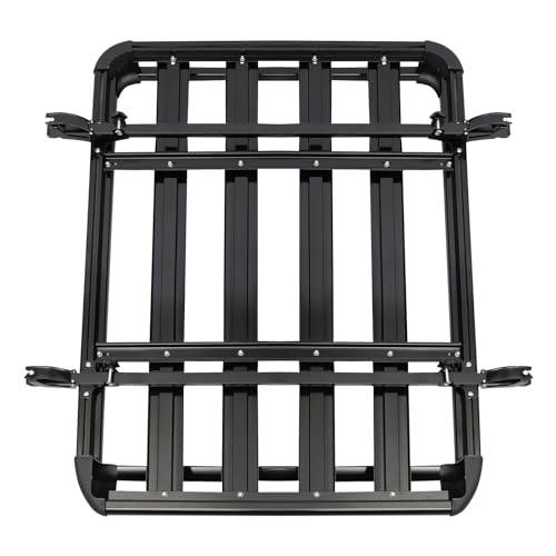 Groß Schwarz Auto Aluminium Universal Dachgepäckträger Korb Wanne Fracht...