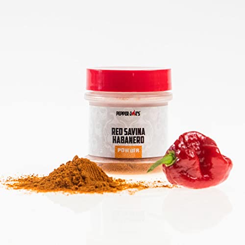 Pepper Joe’s Red Savina Habanero Pepper Powder – Extra Hot Chili Powder Rub – 1/2oz Shaker Jar – Finely Ground Pure Hot Pepper Powder for Spicy Cooking (3 Pack)