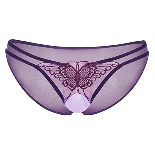 AGJGFM Men's Lace Sissy Pouch Panties Crossdress U Convex Bag Underwear Transparent Knickers