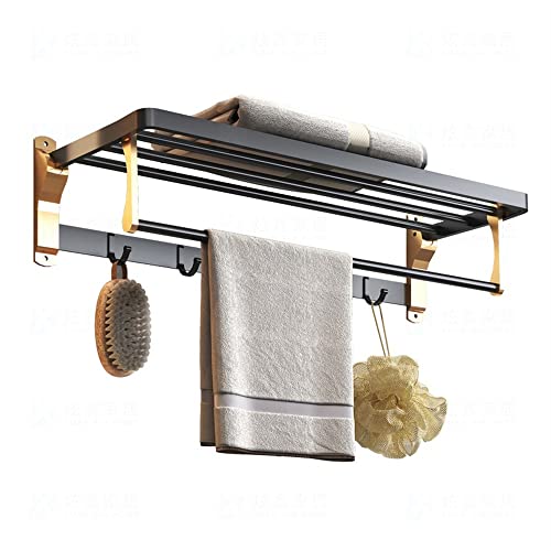 Étagère à serviettes de bain spatiale en aluminium brossé et quincaillerie murale durable