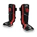 Sanabul Core Advanced Kickboxing Shin Guards | High-Impact Foam, Ergonomic Design, and Secure Hook and Loop for Optimal Training | Muay Thai Shin Guards for Adults and Children (Black/Red, XS)