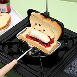 Toastie Maker - Sandwichera tostada de doble cara antiadherente con asas resistentes al calor, tostadora de camping para el hogar y exteriores