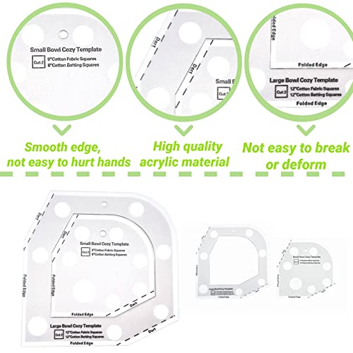 Liberal Brightdeer Bowl Cozy Pattern Template,2022 New Diy Craft Stencil Cut On Fold Template Sewing,Clear Acrylic Bowl Wrap Diy Kitchen Art Craft For Hot And Cold Food Bowl Rack #TOP2