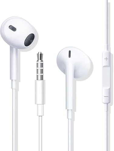 Oeing Auriculares intrauditivos con Cable compatibles con iPhone, Ordenadores, tabletas, etc., Aptos para Todos los Dispositivos con Conector Jack de 3,5 mm.