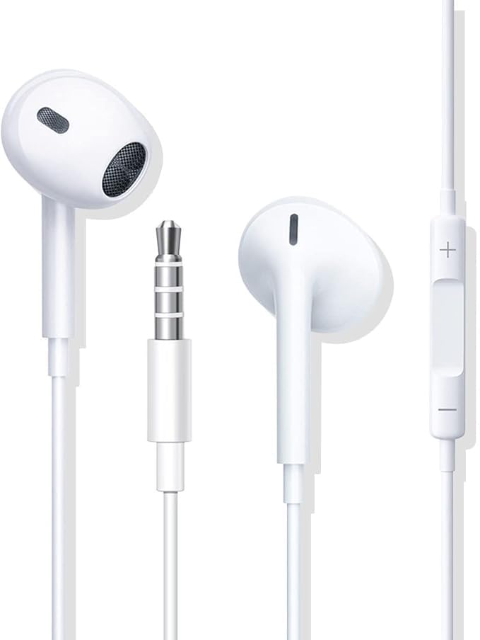 Oeing Auriculares intrauditivos con Cable compatibles con iPhone, Samsung, Ordenadores, tabletas, etc., Aptos para Todos los Dispositivos con Conector Jack de 3,5 mm.
