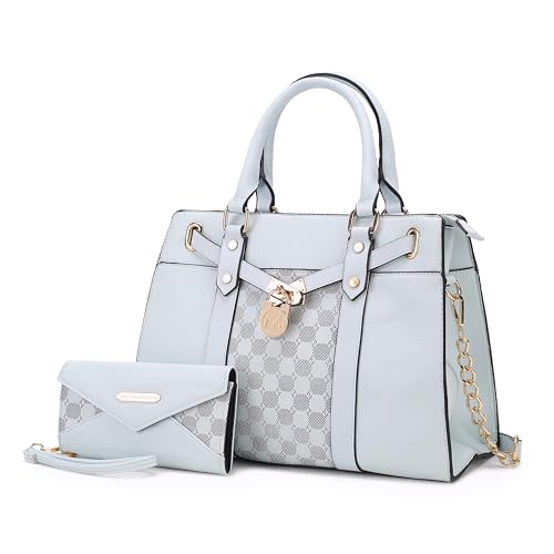 Image of MKF Collection Crossbody Tote Bag for Women & Wristlet Wallet Purse Set - PU Leather Top-Handle Satchel Shoulder Handbag