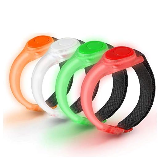 Emmabin LED Armband [4 Pack], Safety LED Light Strobe Lights for Running Jogging Walking Bicycle Bike Kids Child Woman Dog Pet Runner Best Flashing Warning, Ultra Bright LED & Weather Resistant