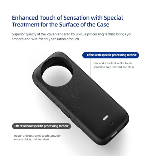 Funda protectora para cámara Insta360 X3, silicona negra miniatura 7