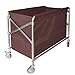 ZZRS Hotel Pieghevole Lino Carrello, Utility Carrelli/Hotel Room Service Carrello/Lavanderia Strumento Auto/Stoccaggio Carrello, in Acciaio Inox (Color : Coffee)