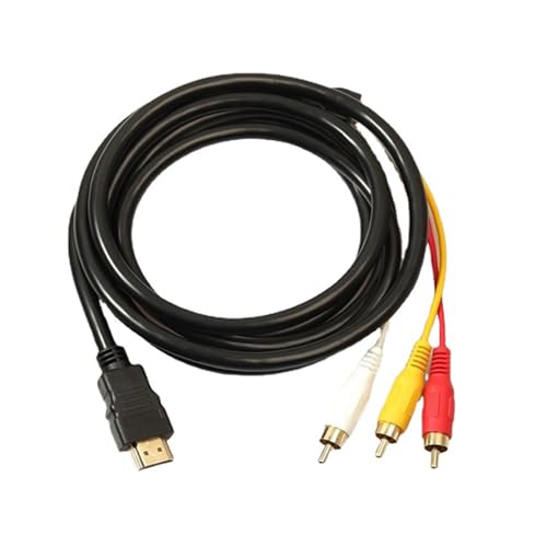 Votvlog Câble HDMI vers AV, Câble HDMI vers RCA 1,5 m, Adaptateur HDMI Mâle vers RCA AV pour Vidéo et Audio, Convertisseur hdmi vers rca, Compatible avec TV, HDTV,...