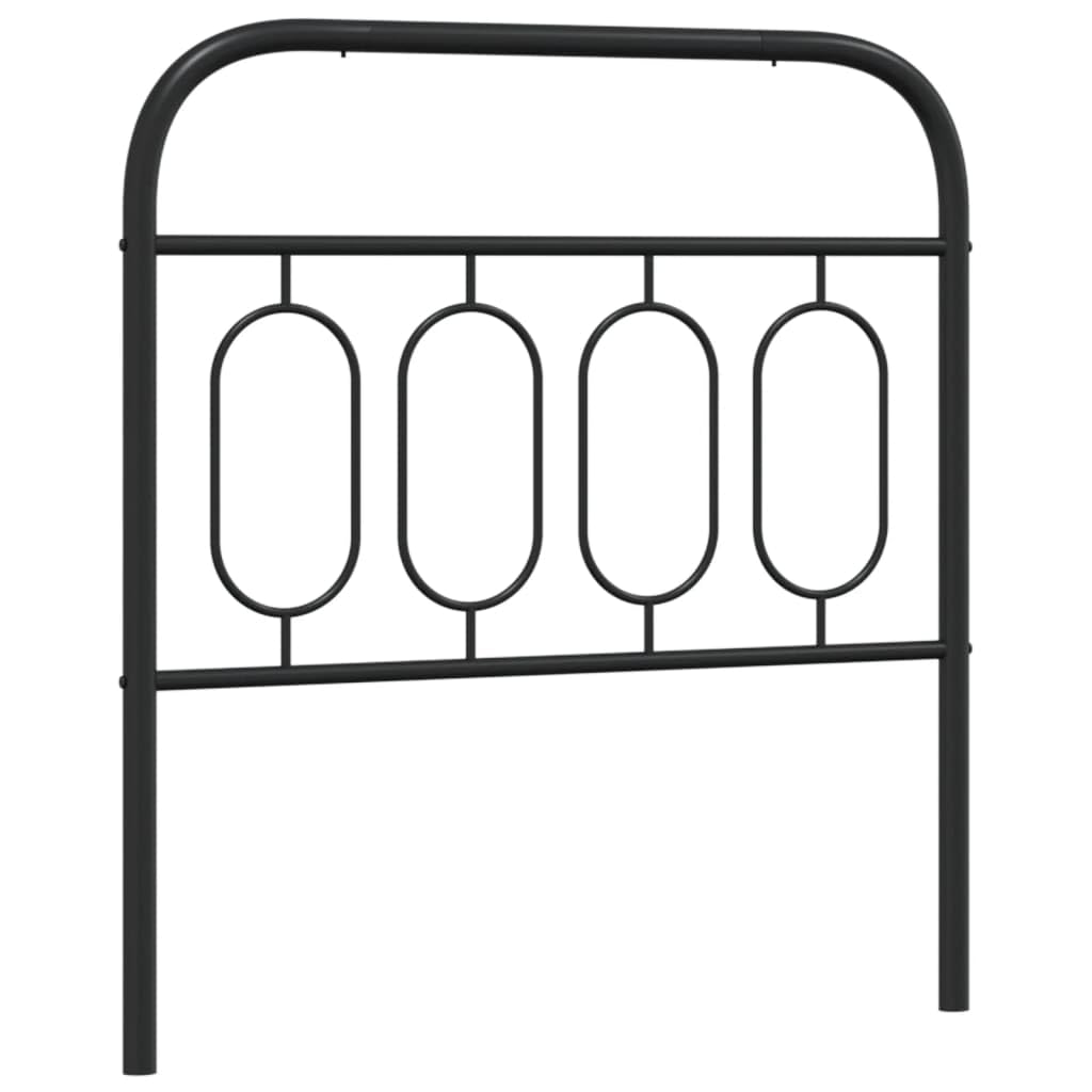 Testiera in metallo nero, 80 cm, robusto telaio in acciaio, design elegante, supporto stabile per camera da letto, cuffie durevoli, facile da montare