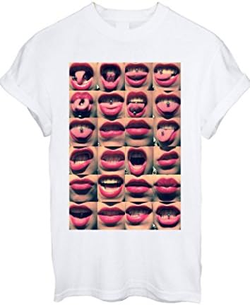Tongue Piercing Sexy Collage Cool Tumblr Instagram Men Women Unisex T-Shirt Top