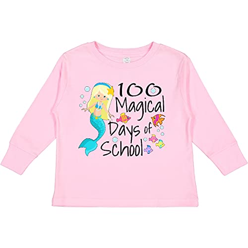inktastic 100 Magical Days of School with Blue Toddler Long Sleeve T-Shirt