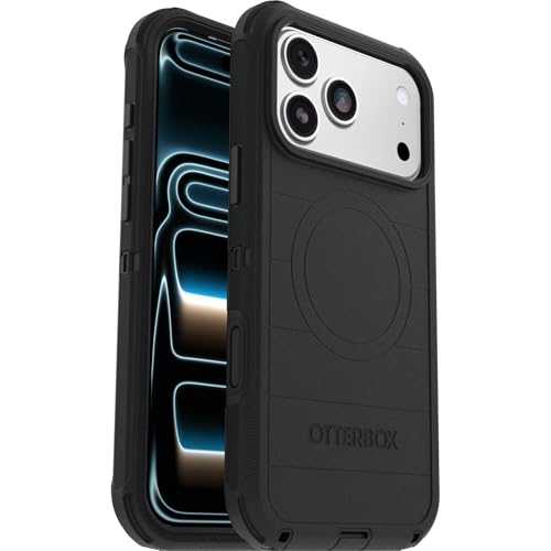 Otterbox Defender Series Pro MagSafe Funda para iPhone 17 Pro MAX, a Prueba de Golpes, a Prueba de caídas, ultrarresistente, Testada 7X con estándares Militares anticaídas, Negro