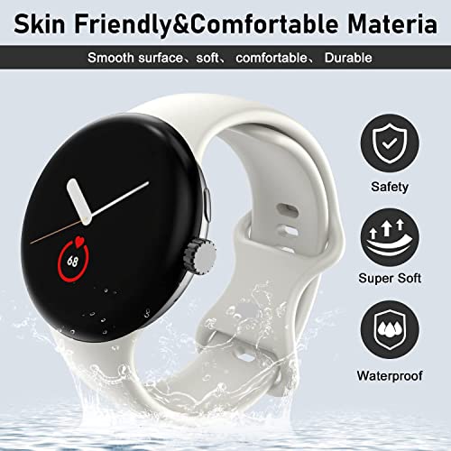 OVERSTEP Compatible for Google Pixel Watch Band Pixel Watch Soft Silicone Wristband Waterproof Sport Strap Band for Google Pixel Watch 2022(S) - Image 3