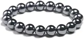 Pulseira Elástica Hematita Magnética Esfera 8mm Energia E Proteção Pedra Natural
