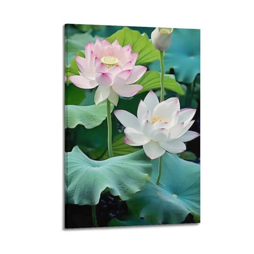 Fleur de lotus impression zen pour transformer votre chambre en un espace de détente moderne 50x75cm
