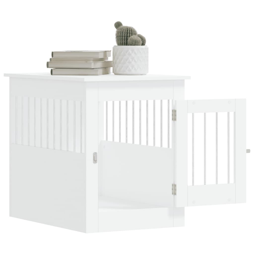 Générique Meuble de Cage pour Chien Blanc en Bois d'Ingénierie 55x80x68 cm, Articles pour Animaux de Compagnie, Accessoires, Niche 28.04 kg, 838323