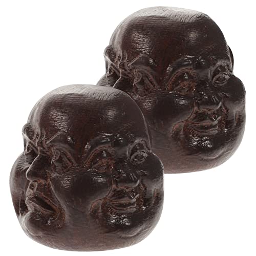 HOODANCOS Buddhist Statue Ornament Wooden Massage Ball Carved Ornament Elegant Wood Craft
