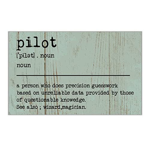 Panneau en bois Pilot Definition idée cadeau originale pour anniversaire aviateur
